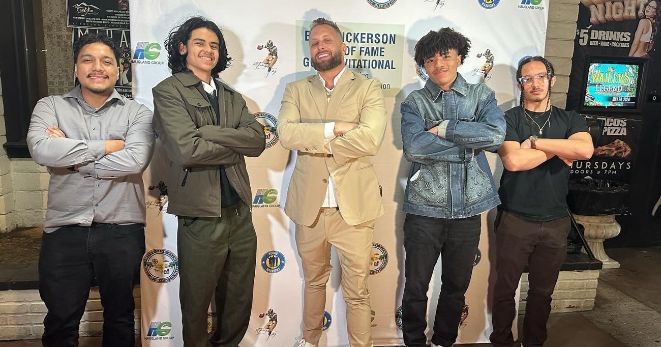 Jason Hill, Güerote, with a group of men he has trained and mentored